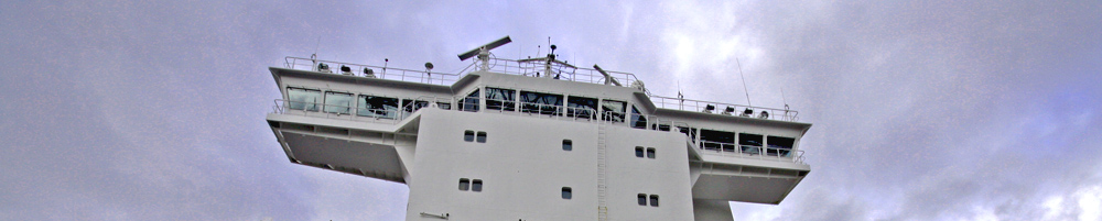 The bridge of the MV Oceanex Avalon on her weekly stop in Montreal. Photo by Martin Leduc, May 2008