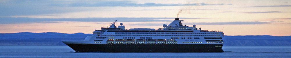 MS Veendam on the St Lawrence river on its way to Quebec City on a beautiful summer evening, June 2015, picture by M. Leduc