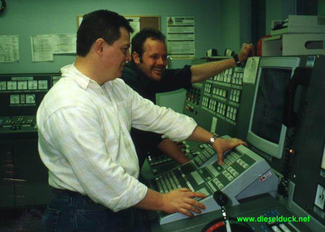 Marine Engineering Apprentices - Daryl and myself on BCIT's ER Simulator, 1998
