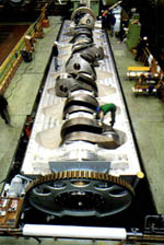 A person can begin to grasp the size of these engines when they realize that this is just the crankshaft and it's bed.